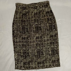 ASO Blair Waldorf! Alice + Olivia Gold Tweed Skirt, 0